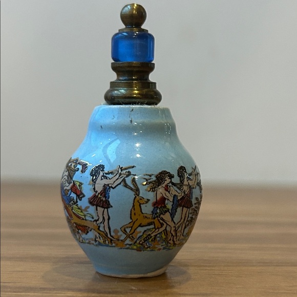 Vintage Miniature Ceramic Perfume Bottle, Greek Motif Decoration EUC - Picture 4 of 9
